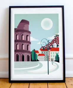 Rome Print | Rome Poster | Colosseum | Italy Wall Art | Travel Poster