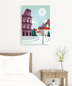Rome Art | Italy Wall Art | Colosseum | Framed Canvas | Travel Poster
