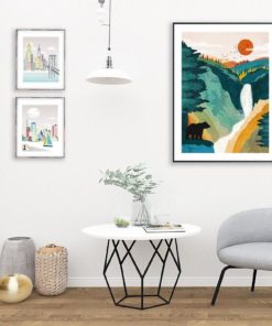 Yellowstone Poster | National Park Art | Mountain Print | Travel Poster