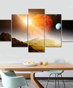 Space Wall Art, Mars Canvas Art, Universe Wall Decor, Galaxy Canvas Set, Jupiter Multi Panel, Split Canvas, Large Framed Poster, Canvas Prin