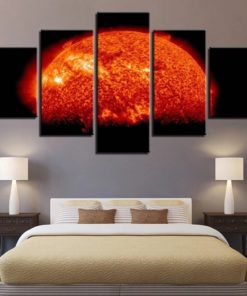 Sun Wall Art, Space Canvas Art, Sun Wall Decor, Universe Wall Print, Split Canvas, Large Canvas Set, Section Canvas, Ready To Hang, Poster