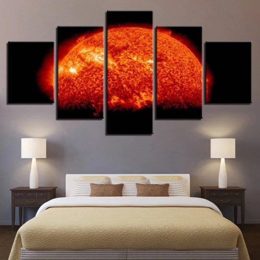 Sun Wall Art, Space Canvas Art, Sun Wall Decor, Universe Wall Print, Split Canvas, Large Canvas Set, Section Canvas, Ready To Hang, Poster