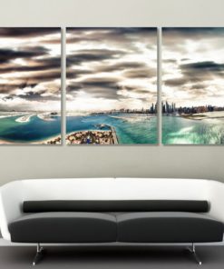 Dubai Panoramic Canvas Print Palm Jumeirah Print Dubai Skyline Dubai Canvas Art Dubai Wall Art Dubai Photo UAE Print Home Office Decor