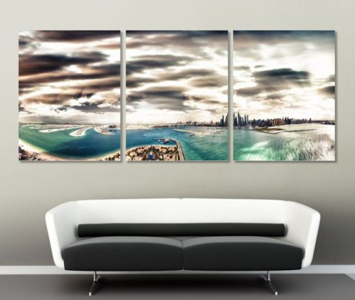 Dubai Panoramic Canvas Print Palm Jumeirah Print Dubai Skyline Dubai Canvas Art Dubai Wall Art Dubai Photo UAE Print Home Office Decor
