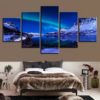 Aurora Borealis Painting, Aurora Borealis Wall Art, Aurora Borealis Canvas Art, Northen Lights, Mountain Wall Art, Mountain Canvas Print