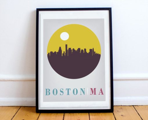Boston Poster | Skyline Printable | Massachusetts Print | Boton Skyline