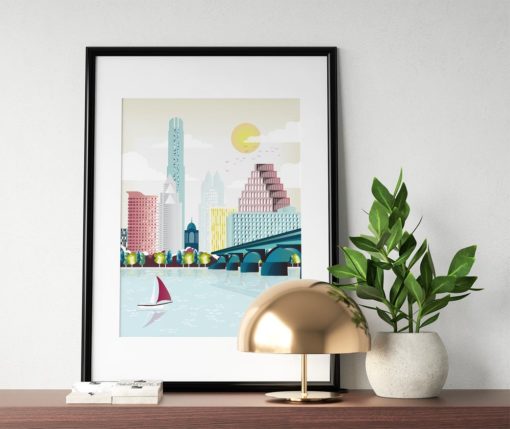 Austin Print | City Skyline Art | Austin Poster | Travel Wall art