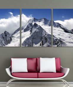 Snow Mountains Panoramic Canvas Print Mountains Wall Art Climber Gift Mountain Photo Alpinist Canvas Art Nature Wall Art Winter Wal Decor