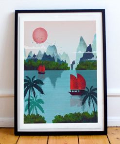 Vietnam Poster | Ho Chi Minh Print | Halong Bay | Vietnam Wall Art