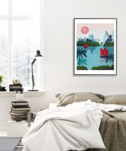 Vietnam Poster | Halong Bay Poster | Vietnam Wall Art | Asian Wall Art | Large Travel Poster