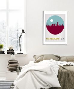 San Francisco Poster | Golden Gate Bridge | Gallery Wall Art | San Francisco Skyline | California Print
