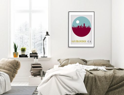 San Francisco Poster | Golden Gate Bridge | Gallery Wall Art | San Francisco Skyline | California Print