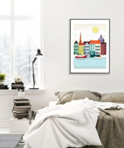 Copenhagen Print | Denmark Poster | Copenhagen Nyhavn | Scandinavian Art Print | Modern Wall Art