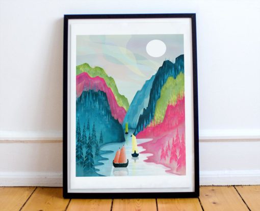 Norway Poster | Norwegian Fjord Art Print | Scandinavian Art