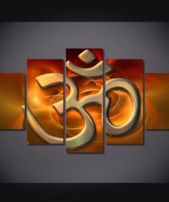 Sacred Om Wall Art, Aum Wall Decor, Spiritual Om, Mantra, Hinduism, Brahman, Canvas Art, Multi Panels, Split Canvas, Home Decor, Framed