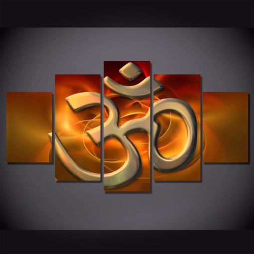 Sacred Om Wall Art, Aum Wall Decor, Spiritual Om, Mantra, Hinduism, Brahman, Canvas Art, Multi Panels, Split Canvas, Home Decor, Framed