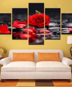 Rose Wall Art, Red Rose Canvas Art, Red Rose Wall Decor, Flower Decor, Valentines Day Gift, Gift For Her, Large Canvas Set, Rose Lover