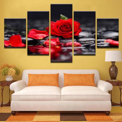 Rose Wall Art, Red Rose Canvas Art, Red Rose Wall Decor, Flower Decor, Valentines Day Gift, Gift For Her, Large Canvas Set, Rose Lover