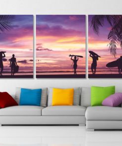 Surfing Panoramic Canvas Print Surfing Club Decor Surfer Gift Surfing Wall Art Tropical Decor Surfing Art Surfing Canvas Art Tropical Beach