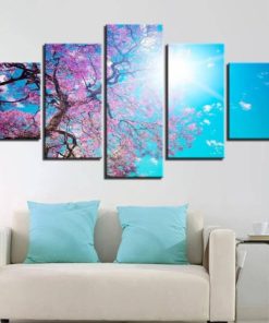 Cherry Blossoms Wall Art, Cherry Blossoms Canvas Art, Cherry Blossoms Painting, Tree Wall Art, Tree Canvas Art, Tree painting, Pink Wall art