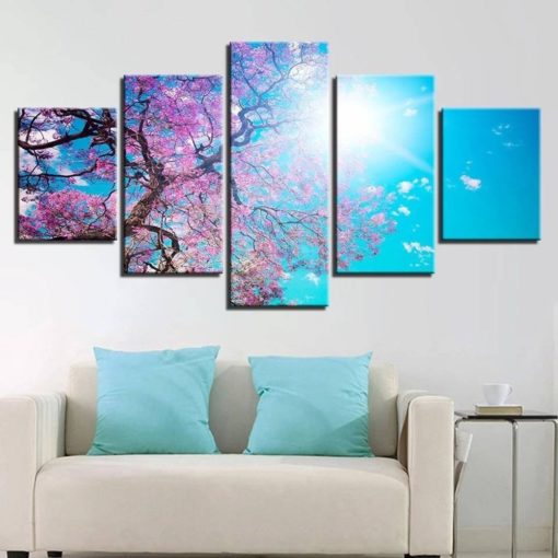 Cherry Blossoms Wall Art, Cherry Blossoms Canvas Art, Cherry Blossoms Painting, Tree Wall Art, Tree Canvas Art, Tree painting, Pink Wall art