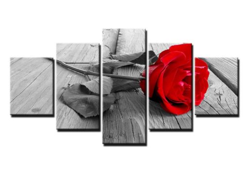 5 Pieces Red Rose Canvas Art For Your Home/Office Decor