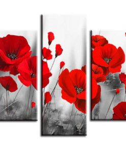 5 Pieces Bunch Red Rose Canvas Art For Your Home/Office Decor