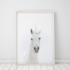 Wall Art Unicorn Print Girls Room Decor Horse Art Unicorn Wall Art Print White Nursery Decor Unicorn Poster White Horse Wall Art