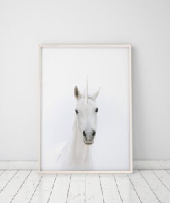 Wall Art Unicorn Print Girls Room Decor Horse Art Unicorn Wall Art Print White Nursery Decor Unicorn Poster White Horse Wall Art