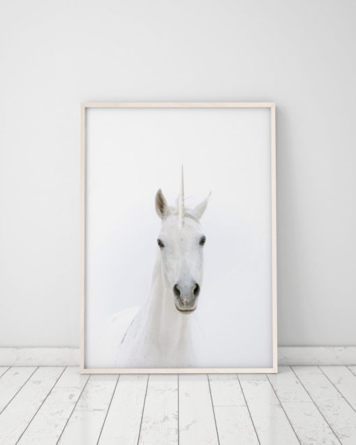 Wall Art Unicorn Print Girls Room Decor Horse Art Unicorn Wall Art Print White Nursery Decor Unicorn Poster White Horse Wall Art