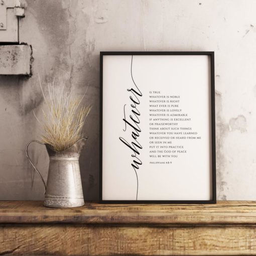 Printable Scripture Wall Art Bible Verse Wall Art Bible Quote Wall Art Philippians 4 8 Hand Lettered Nursery Scripture Christian Wall Art