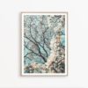 Sakura Print Floral Print Japanese Art Turquoise Wall Art Asian Decor Flower Bedroom Print Japanese Decor Modern Home Decor Blossom Tree Art
