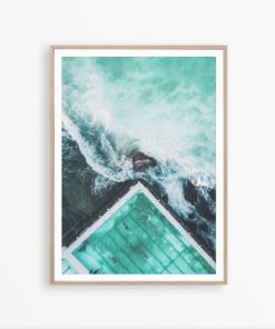 Bondi Beach Art Aqua Wall Decor Swimmers Print Turquoise Decor Australia Print Bondi Wall Art Sydney Print Beach Print Sea Blue Wall Art