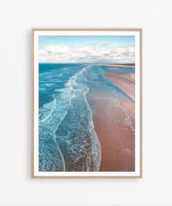 Aerial Beach Print Coastal Decor Tropical Print Ocean Wall Art Living Room Print Beach Photography Coastal Poster Pink and Blue Wall Art