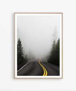 Forest Photography Nature Print Foggy Forest Print Road Photo Scenery Landscape Photography Wall Art Download Print Nordic Poster Download