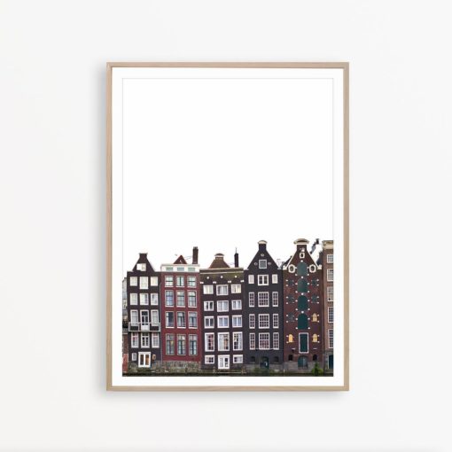 Amsterdam Print Art Dancing Houses Architecture Print Scandinavian Poster City Photography Print Nordic Decor Amsterdam Poster City Wall Art
