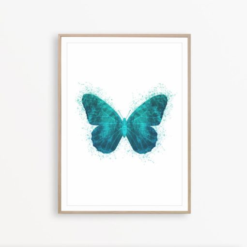 Butterfly Wall Art Butterfly Print Blue Green Art Butterfly Teal Decor Butterfly Art Butterfly Painting Butterfly Poster Blue Green Wall Art
