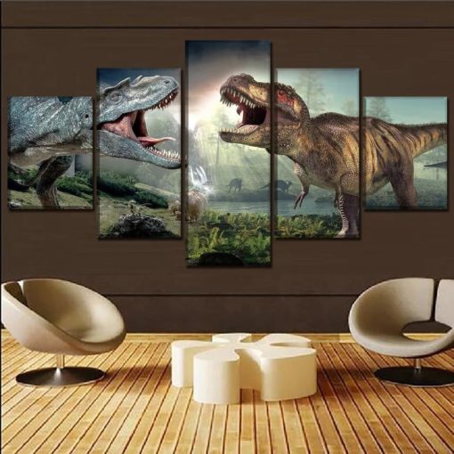 Dinosaur Wall Art, T Rex Canvas Art, Jurassic, Dino Lover, Reptile, Wall Decor, Kids Bedroom Decor, Print, Poster, Large, Framed, Canvas Set