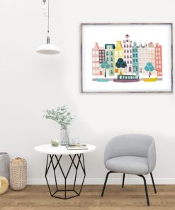 Amsterdam Wall Art | Amsterdam Print | Nursery Wall Art | Cityscape Wall Art