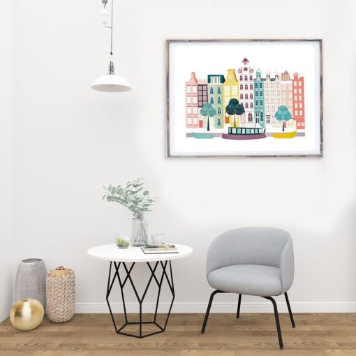 Amsterdam Wall Art | Amsterdam Print | Nursery Wall Art | Cityscape Wall Art