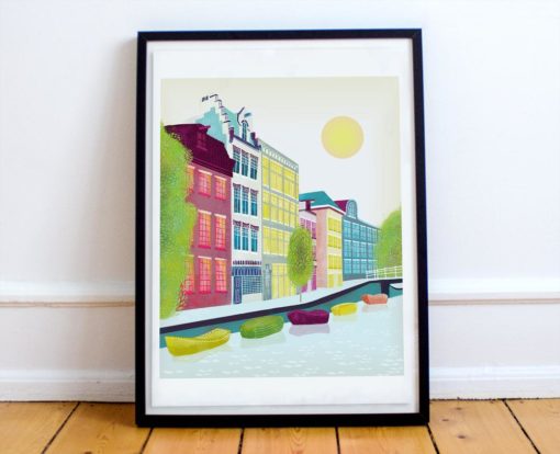 Amsterdam Wall Art | Amsterdam Poster | Bloemgracht | Cityscape Wall Art | CODE: AMS1PP