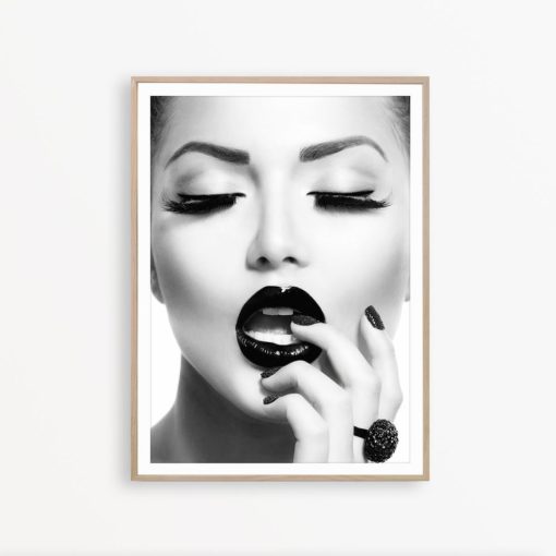 Black and White Fashion Print Makeup Vanity Decor Salon Makeup Wall Art Lips Print Fashion Poster Fashion Printable Art Fashion Photography