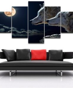 Wolf Canvas Art, Wolf Wall Art, Wolf Wall Decor, Wolf Canvas Print, Animal Wall Art, Animal Canvas Art, Moon Wall Art, Moon Canvas Art