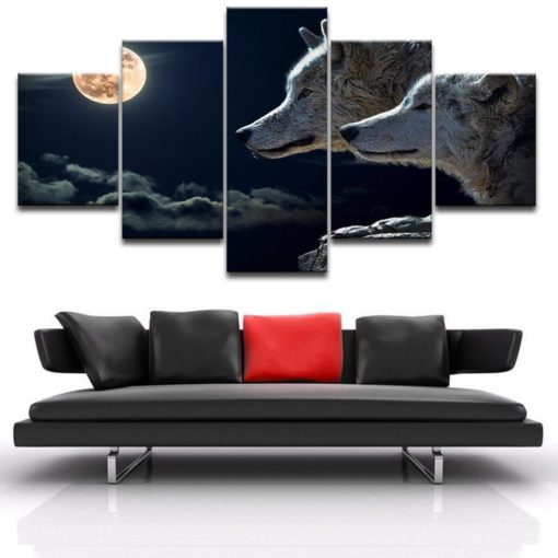 Wolf Canvas Art, Wolf Wall Art, Wolf Wall Decor, Wolf Canvas Print, Animal Wall Art, Animal Canvas Art, Moon Wall Art, Moon Canvas Art