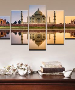 Taj Mahal Canvas Art, Taj Mahal Wall Art, Taj Mahal Wall Decor, Taj Mahal 5 Piece Canvas Print, Taj Mahal Framed Canvas Art