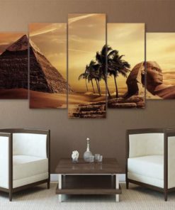 Egyptian Wall Art, Great Sphynx of Giza, Egypt, Pyramid, Wall Decor, Pharaoh Canvas Art, Split Canvas, Egyptian Lover, Framed, Painting, Art