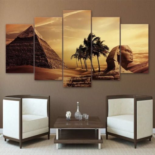 Egyptian Wall Art, Great Sphynx of Giza, Egypt, Pyramid, Wall Decor, Pharaoh Canvas Art, Split Canvas, Egyptian Lover, Framed, Painting, Art
