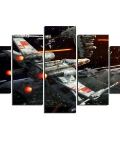5 Pieces Starwars Star Jet Fighter Plane Art - Travel The Space Safely Canvas