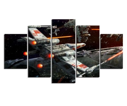 5 Pieces Starwars Star Jet Fighter Plane Art - Travel The Space Safely Canvas