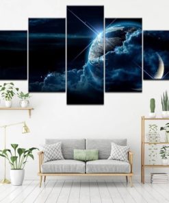 Space Wall Art, Planet Earth, Solar  system Canvas Set, Milky Way Canvas Set, Split Canvas, Multi Panel, Large Framed Poster